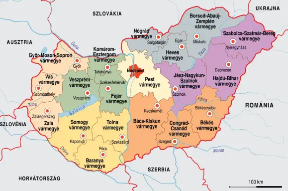 Magyarország közigazgatási térképe 2023.01.01-től Magyarország közigazgatási térképe 2023.01.01-től